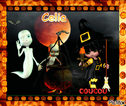 un halloween pour Celia ♥♥♥ - Nemokamas animacinis gif