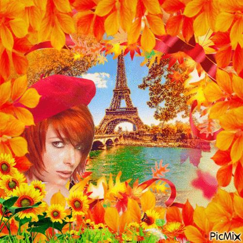 Une rousse à Paris - GIF animate gratis