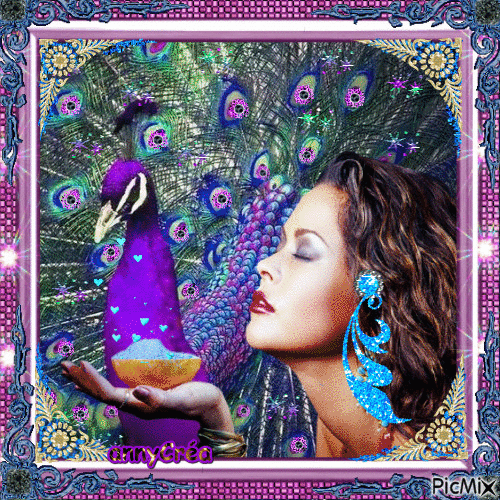 Peacock Lady - Free animated GIF