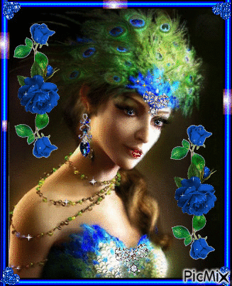 Lady peacock. - GIF animasi gratis