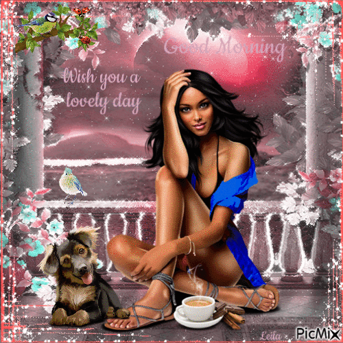 Coffee. Good Morning. Wish you a lovely day - 免费动画 GIF