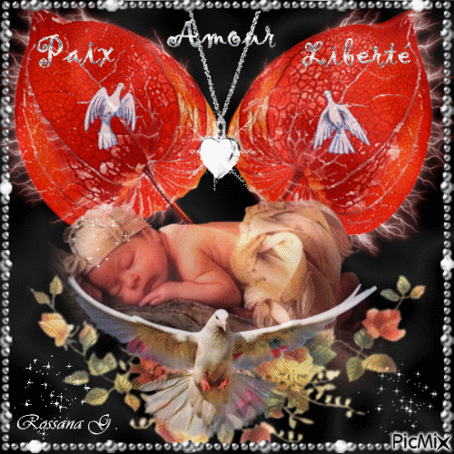Paix, amour, liberté - Безплатен анимиран GIF