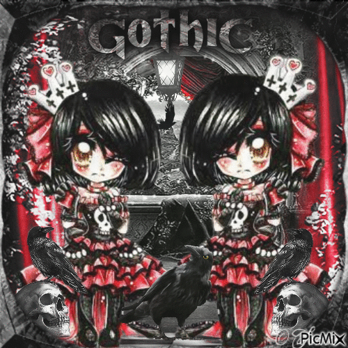 Gothic - Black, White and Reddish tones - 免费动画 GIF