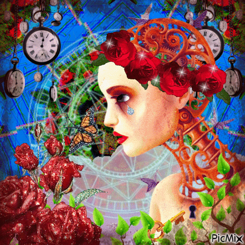 Clockwork Roses - GIF animé gratuit