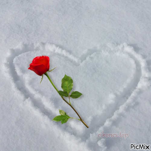Καρδιά στο χιόνι - Free PNG