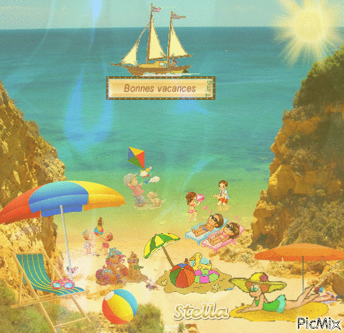 Bonne vacance - Бесплатный анимированный гифка