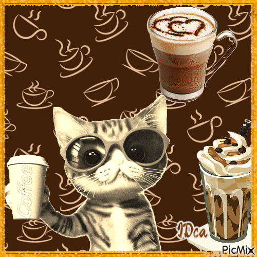 Café chocolat ou cappuccino ?? - GIF animé gratuit