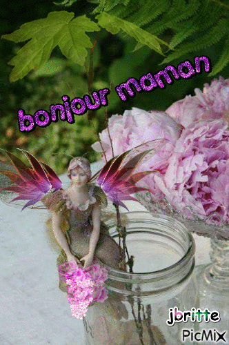 bonjour maman - Бесплатный анимированный гифка