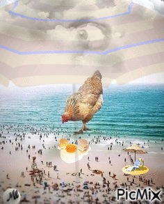 En un día de playa - GIF animado grátis