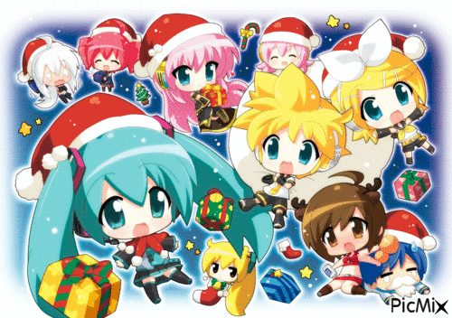 Joyeux Noel Vocaloids - Nemokamas animacinis gif
