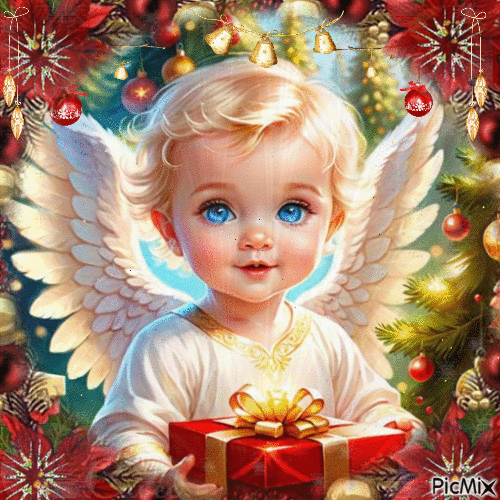 Angel de navidad - GIF animasi gratis