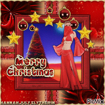 {}Merry Christmas - Genie Girl in Red{} - GIF animado gratis