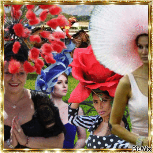 Ladies with extraordinary hats - Free animated GIF