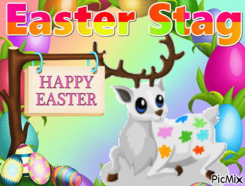 Easter Stag - Free animated GIF