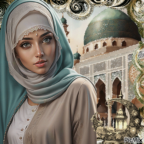 Muslimische Schönheit - Бесплатный анимированный гифка