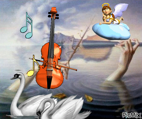 Lago de cisnes - GIF animasi gratis