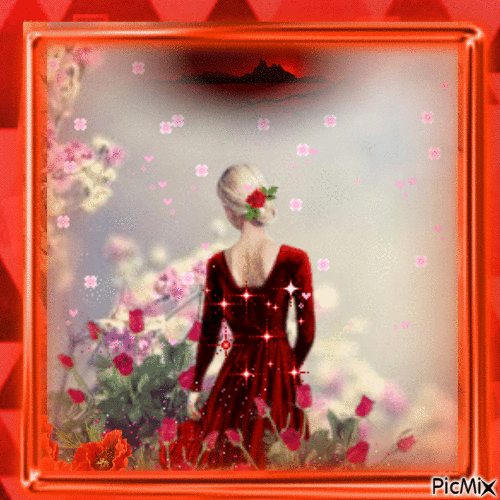 Uma mulher de vermelho - Ücretsiz animasyonlu GIF