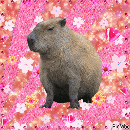 Capybara 🌸 - Gratis animerad GIF