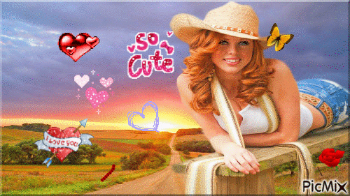 Redhead cowgirl - Darmowy animowany GIF