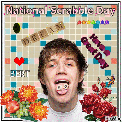 National Scrabble Day Bert - GIF animé gratuit