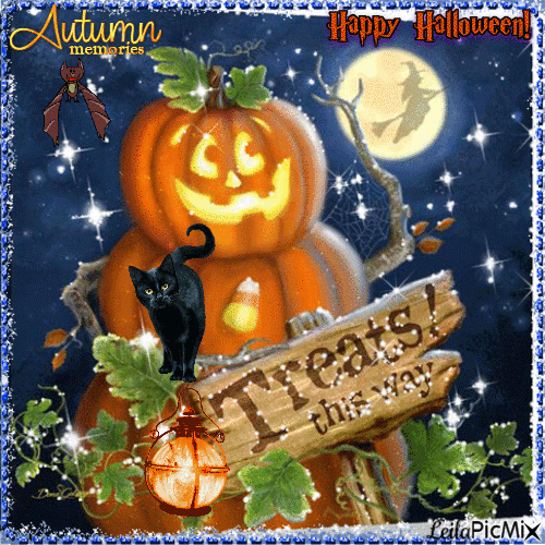 Autumn memories. Happy Halloween - Gratis geanimeerde GIF