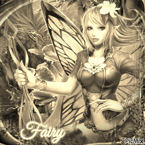 Fairy en sepia. - GIF animate gratis