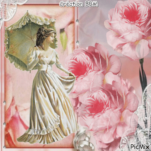 La belle et les roses par BBM - GIF animé gratuit