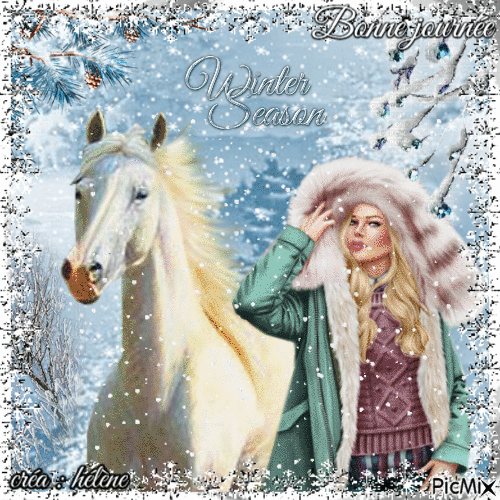 Femme d'hiver et cheval