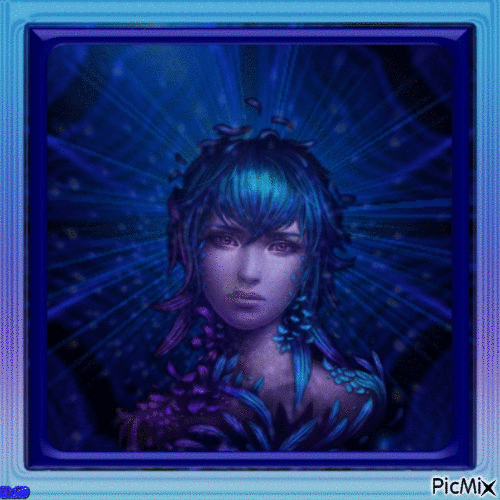 Woman with Blue Aura - Free animated GIF