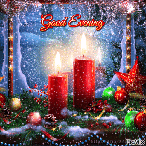Good Evening Christmas Window - GIF animate gratis