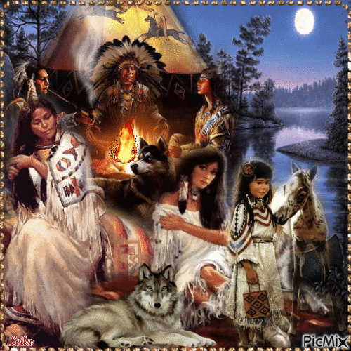 Native Americans. Indianerleir - Δωρεάν κινούμενο GIF