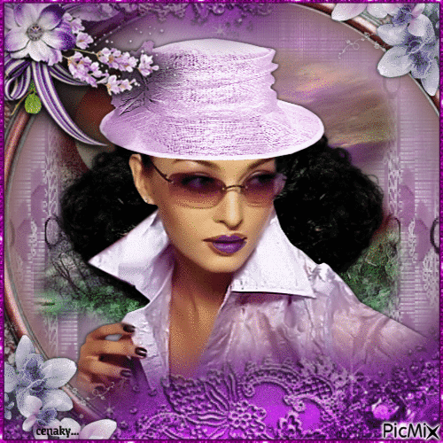 Femme - Tons violets - Δωρεάν κινούμενο GIF