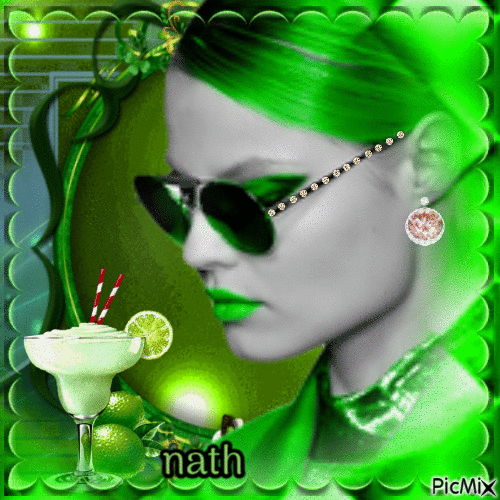 Femme et cocktail - Free animated GIF