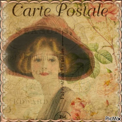 Carte postale Vintage - darmowe png