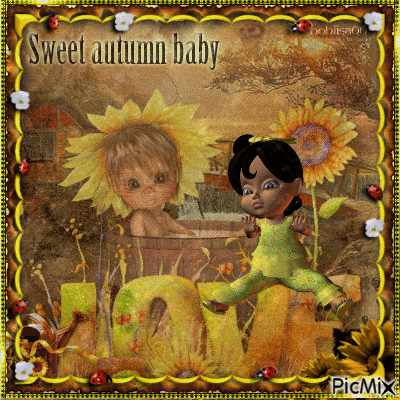 sweet autumn babies - Darmowy animowany GIF