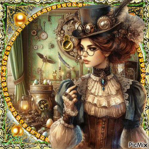 lady steampunk - Gratis animeret GIF