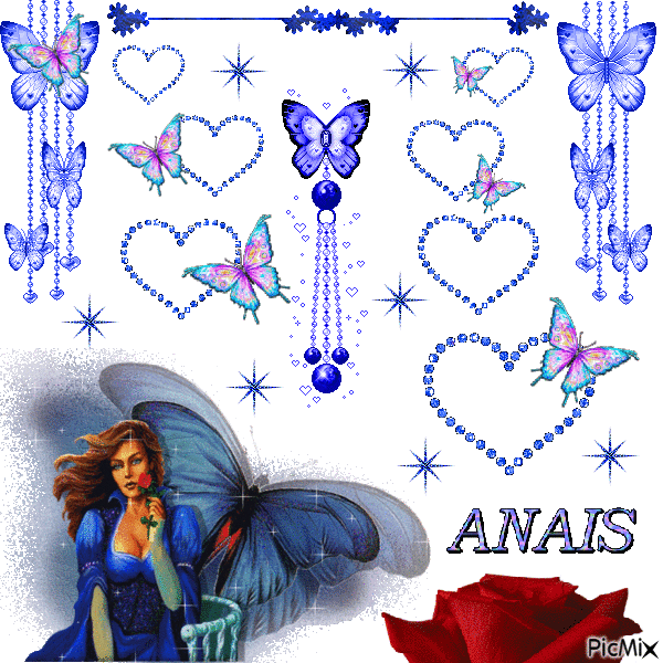 titre : papillons bleus - GIF animado gratis