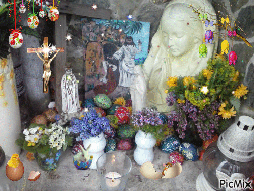 Easter prayer Modra Calvary - Gratis animeret GIF