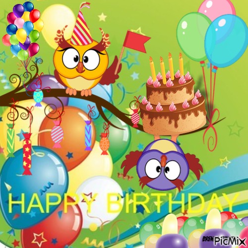 birthday owl - gratis png