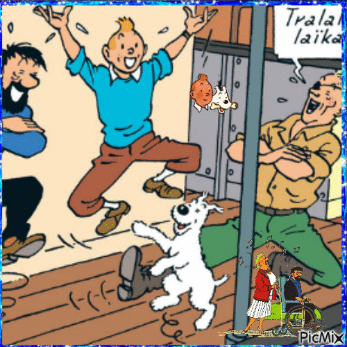 Tintin et Milou - Zdarma animovaný GIF