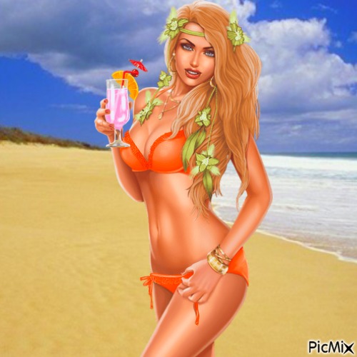 Sexy beach lady - nemokama png