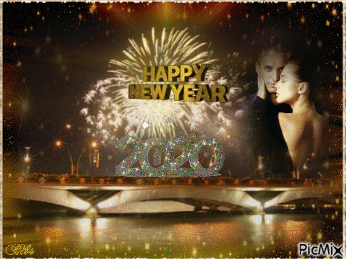 Happy New Year Dears Friends - GIF animado gratis