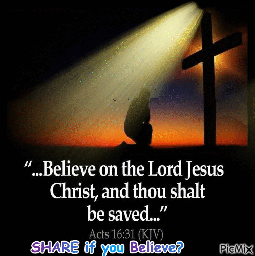 Believe on the Lord Jesus - Free animated GIF