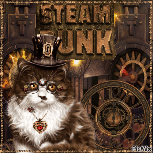 Cat - Steampunk - Free animated GIF