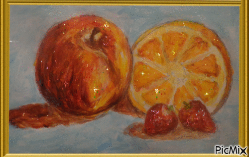 Nature morte pomme ... peint par Gino GIBILARO - GIF animé gratuit