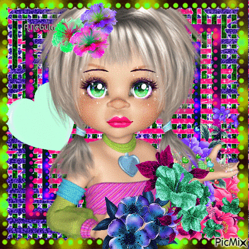Cookie doll green pink purple/contest - 免费动画 GIF