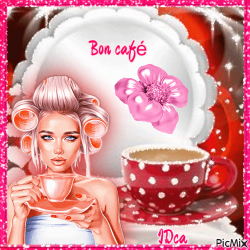 Bon café  rose - Free animated GIF