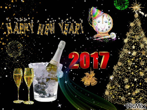 Happy New Year 2017 - GIF animado grátis