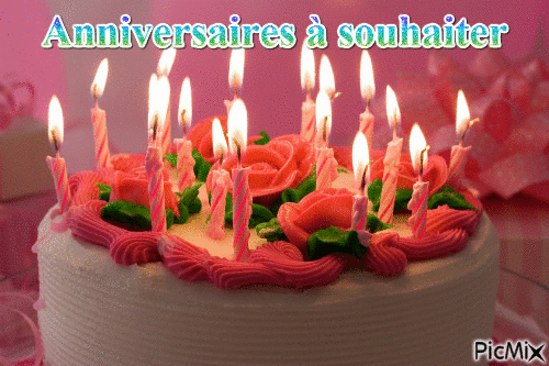 Gâteau d'anniversaire avec bougies GIF – 6 ans