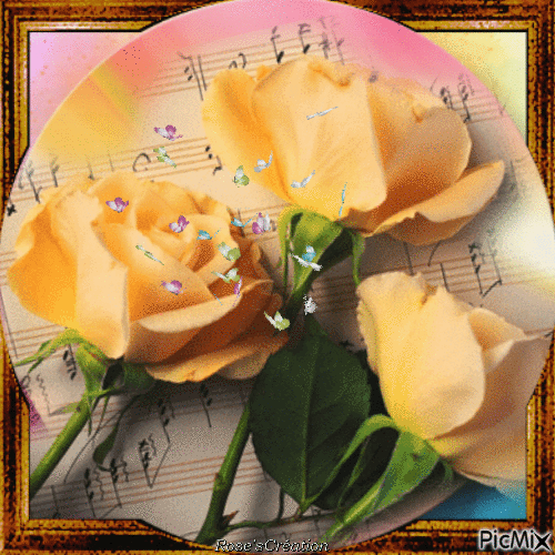 Les roses, mes fleurs préférées - Gratis geanimeerde GIF